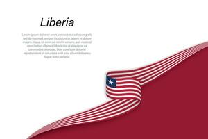 Wave flag of Liberia with copyspace background vector