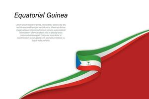 Wave flag of Equatorial Guinea with copyspace background vector