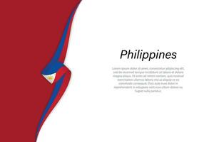 Wave flag of Philippines with copyspace background vector