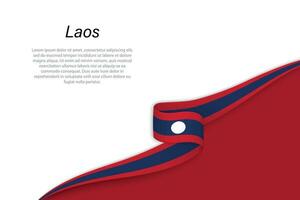 Wave flag of Laos with copyspace background vector