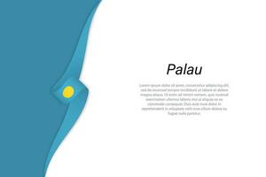 Wave flag of Palau with copyspace background vector