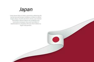 Wave flag of Japan with copyspace background vector