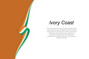 Wave flag of Ivory Coast with copyspace background vector