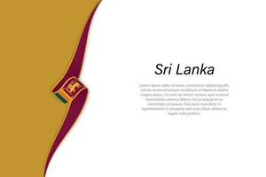 Wave flag of Sri Lanka with copyspace background vector