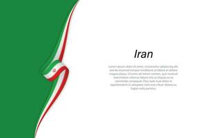 Wave flag of Iran with copyspace background vector