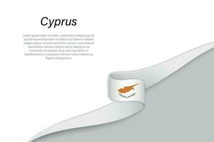 Wave flag of Cyprus with copyspace background vector