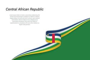 Wave flag of Central African Republic with copyspace background vector