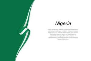 Wave flag of Nigeria with copyspace background vector