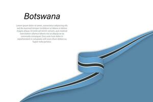 Wave flag of Botswana with copyspace background vector