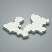 3d isometric map of Zagreb County is a county of Croatia vector