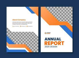 Annual report cover design template vector