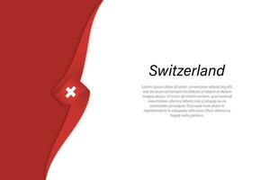 Wave flag of Switzerland with copyspace background. vector