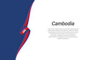 Wave flag of Cambodia with copyspace background vector