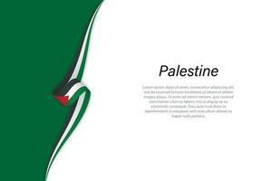 Wave flag of Palestine with copyspace background vector