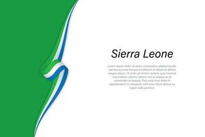 Wave flag of Sierra Leone with copyspace background vector