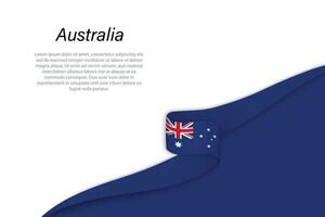 Wave flag of Australia with copyspace background vector