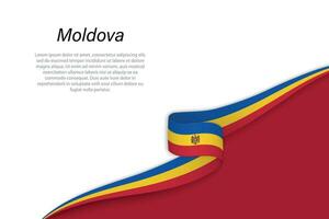 Wave flag of Moldova with copyspace background vector