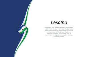 Wave flag of Lesotho with copyspace background vector