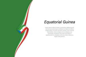 Wave flag of Equatorial Guinea with copyspace background vector