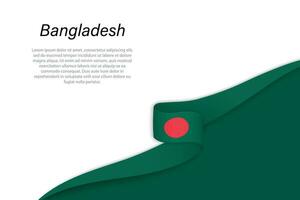 Wave flag of Bangladesh with copyspace background vector