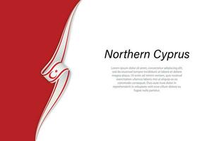 Wave flag of Northern Cyprus with copyspace background. vector