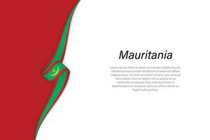 Wave flag of Mauritania with copyspace background vector