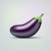 3d realistic fresh eggplant isolated on white vector