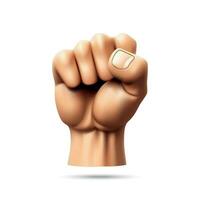 3d Realistic Hand fist up vector