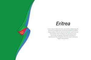 Wave flag of Eritrea with copyspace background vector