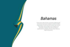 Wave flag of Bahamas with copyspace background. vector