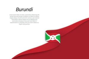 Wave flag of Burundi with copyspace background vector