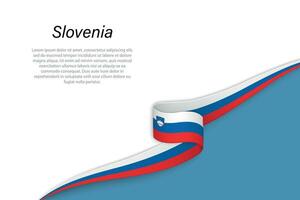 Wave flag of Slovenia with copyspace background vector