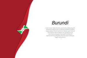 Wave flag of Burundi with copyspace background vector