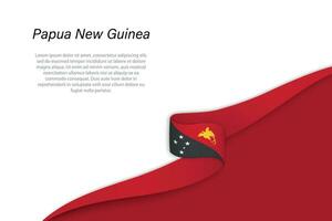 Wave flag of Papua New Guinea with copyspace background vector