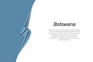 Wave flag of Botswana with copyspace background vector