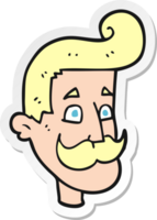 autocollant d'un homme de dessin animé avec moustache png