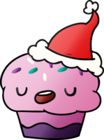 dibujos animados de gradiente de navidad de cupcake kawaii png