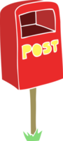 flat color illustration of a cartoon post box png