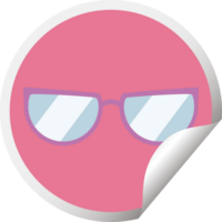 spectacles graphic circular sticker png