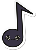 sticker of a cute cartoon musical note png