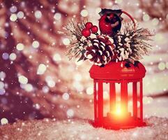 hermosa Navidad linterna foto