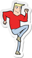 sticker of a cartoon man jogging on spot png