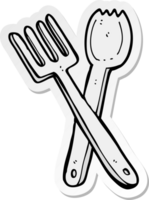 sticker of a cartoon cutlery png