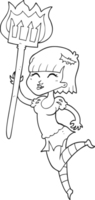 Preto e branco desenho animado diabo menina png