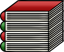 gradient shaded cartoon stack of books png