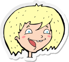 pegatina de una niña feliz de dibujos animados png