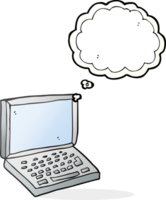 thought bubble cartoon laptop computer png