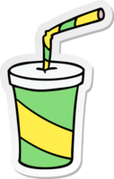 klistermärke tecknad doodle av snabbmat dryck png