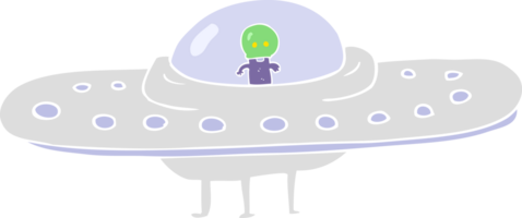 flat color illustration of a cartoon flying saucer png