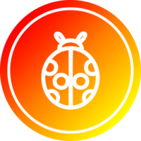 circulaire de coccinelle mignonne dans le spectre de gradient chaud png